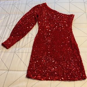 Homecoming Red Sequin Mini Dress
